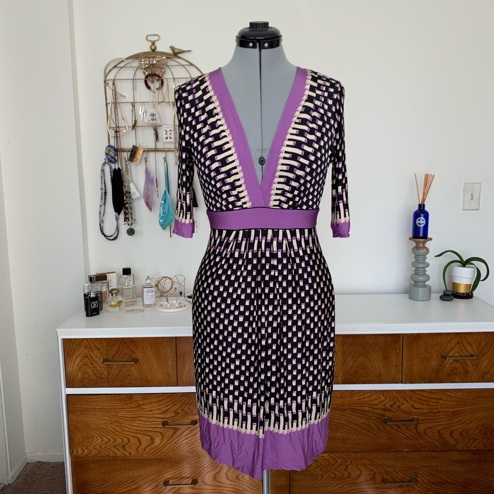 BCBG Silky Low-Cut Dress